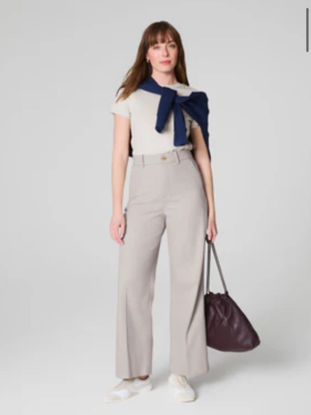 SPANX Wide-Leg High-Rise Pants Stretch Twill NWT Petite XL